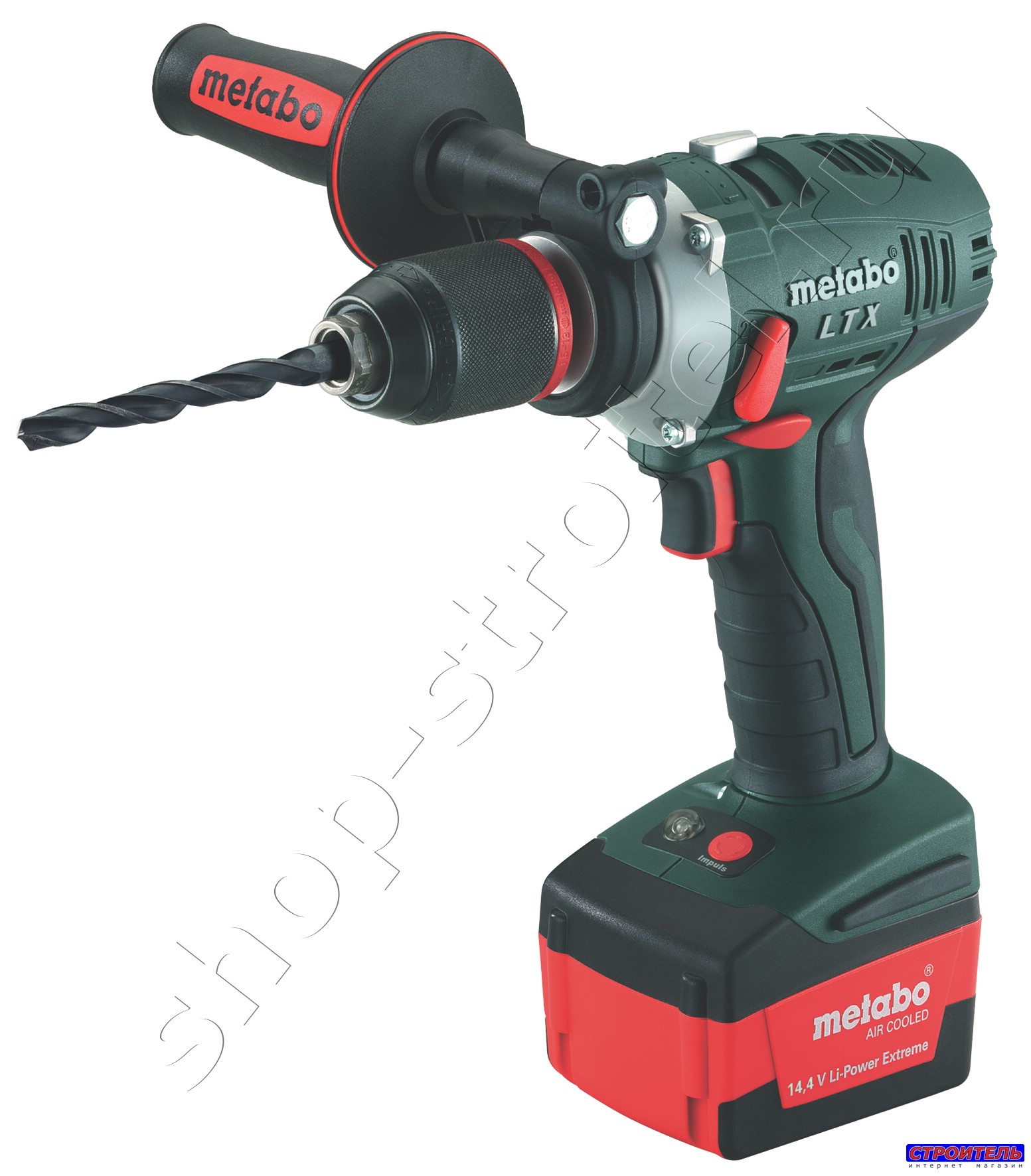 Увеличенная фотография Аккумуляторная ударная дрель шуруповерт Metabo SB 18 LT (2*4.0 Ач 60Нм) 602103500